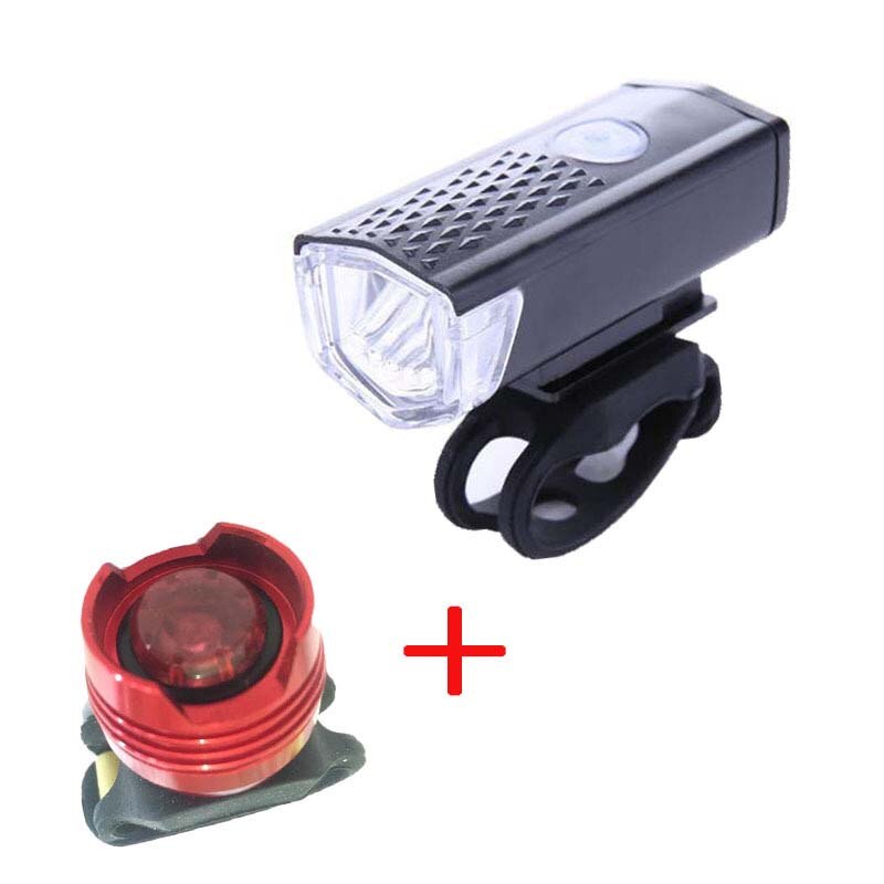 Bike Lights Rechargeable USB LED Bicycle Lights Front Headlights + Rear Taillight Bicycle Flashlight Warning Lights: Type 4