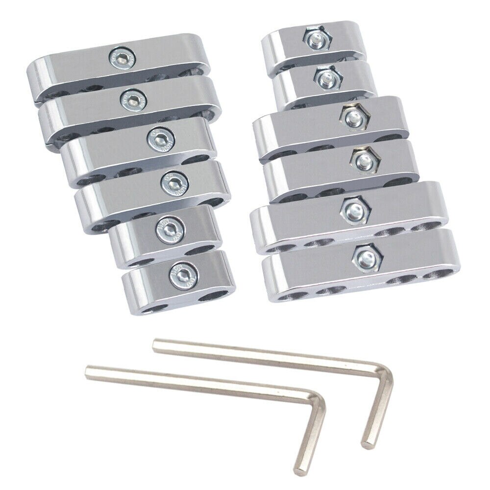 2 Sets 7mm 8mm Chrome Spark Plug Wire Separators Looms for Mopar Ford