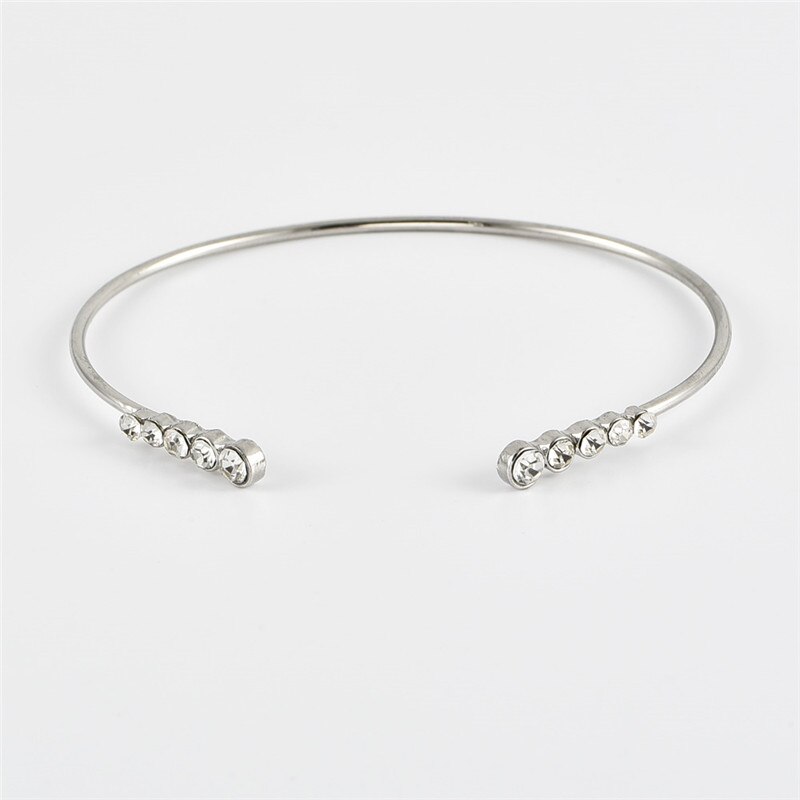 4 Stks/set Vintage Graveren Patroon Brief Liefde Crystal Driehoek Opening Armbanden Voor Vrouwen Lady Jewelry