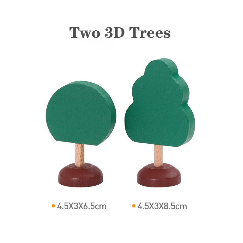 Wooden Railway Train Track Accessories Tree Wooden Track Combination Scene with All Kinds Road Educational Toy Building Blocks: WJ-JM-12-209