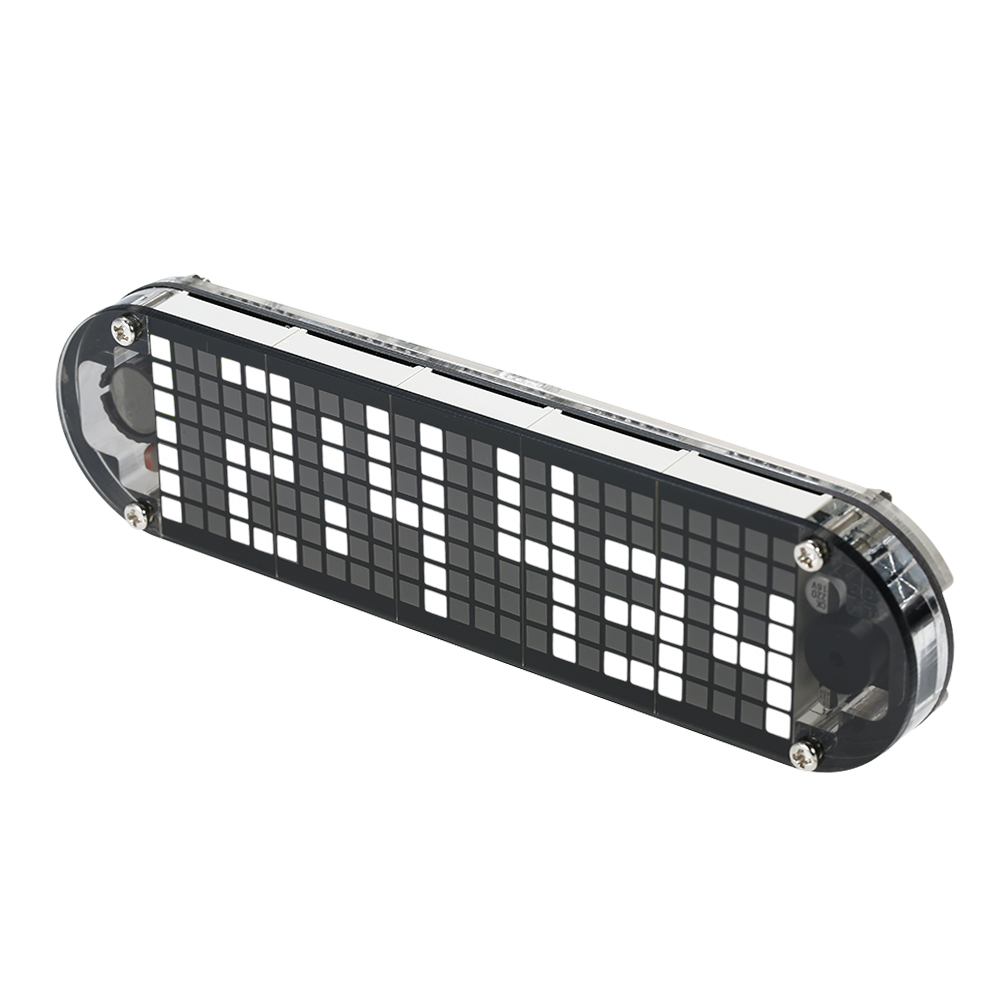 Kit de réveil numérique à LED DS3231, matrice de points de haute précision, avec boîtier Transparent, affichage de la température, de la Date et de l&#39;heure: WHITE