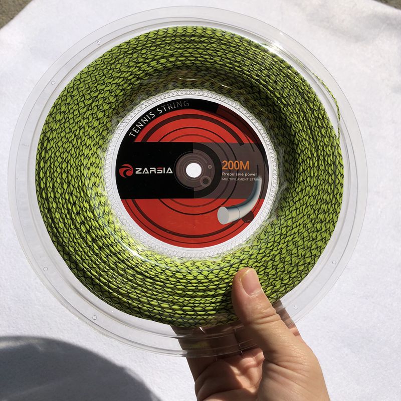 1 Reel Zarsia Spinning Tennis String Filament Flash Nylon Zachte Hoge Elastische Racket Snaren 200M Grote Reel: green