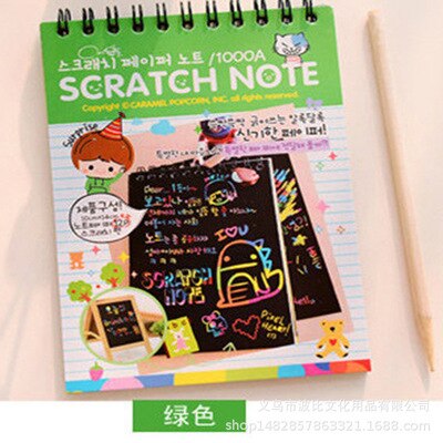 10*14cm Scratch Note Children's DIY Color Rainbow Scratch Paper book DIY Painting Colorful Graffiti Notebook: 3