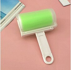 Clean sticky reusable sticky clothes wool dust collector carpet dusting fluffy manual sticky hair roll Lint Sticking Roller: Green