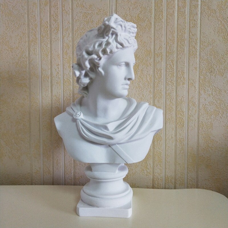 Sculpture buste Apollo, Statue d&#39;artemis de mythologie grecque, peinture en résine, artisanat d&#39;art, décoration de la maison MYP20: Apollo