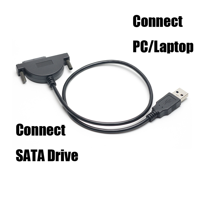 Câble USB 2.0 vers SATA 7 + 6 broches, cordon de lecteur CD/DVD-ROM, adaptateur de pilote optique, câble de transfert de données pour PC portable et ordinateur portable