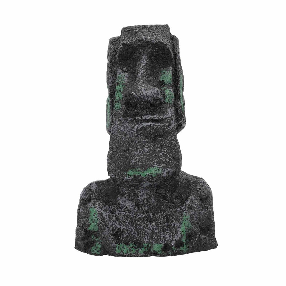 Ancient Easter Island Stone Head Aquarium Ornament, Fish Tank Decoration Accessories Suitable for salt water and fresh water
