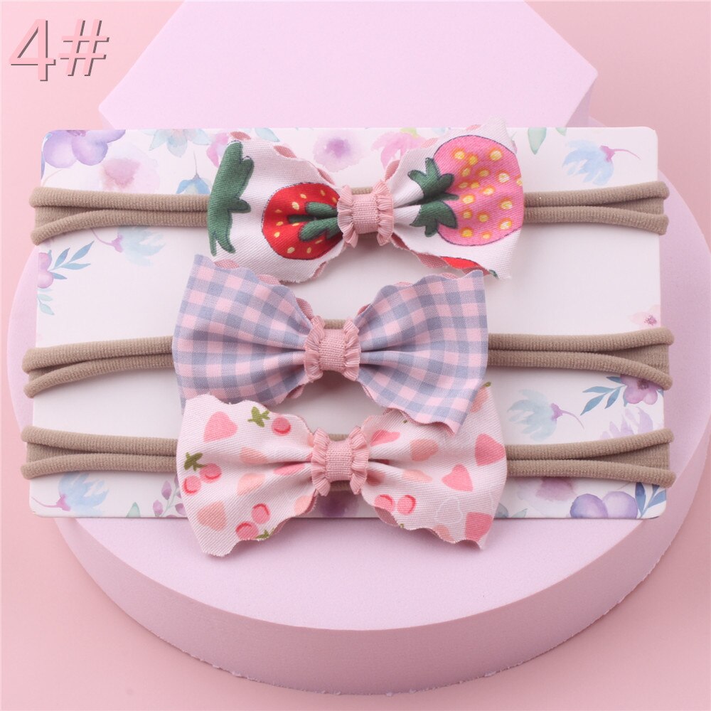 3 unids/set nuevos niños bebé niña arco elástico banda pelo bebé de un año de edad venda del bebé diadema para foto: 4