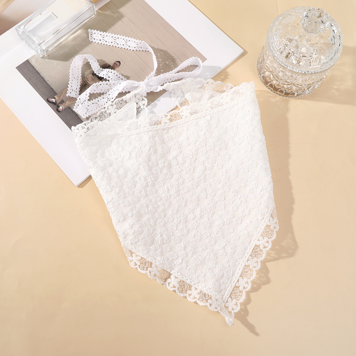 Bandana de playa Vintage para mujer y niña, pañuelo para el pelo, diademas de para vacaciones, diademas para fotos, accesorios para el cabello de blanca: Azul cielo