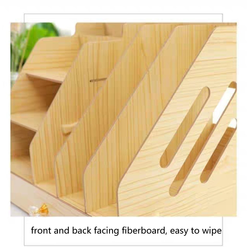 Træ opbevaringsboks blyant skrivebord vakuum kabelstyring kabel organizer skrivebord arrangement stationære forsyninger opbevaring organizer