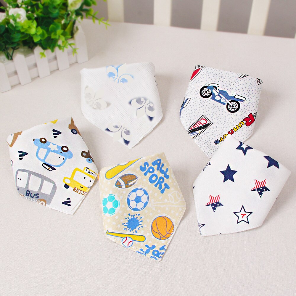 5Pcs Slabbers Bandana Katoen Babyvoeding Schort Driehoek Leuke Baby Slabbetjes Meisjes Jongens Cartoon Voeden Sjaal Kraag Bib burp Doek: 31