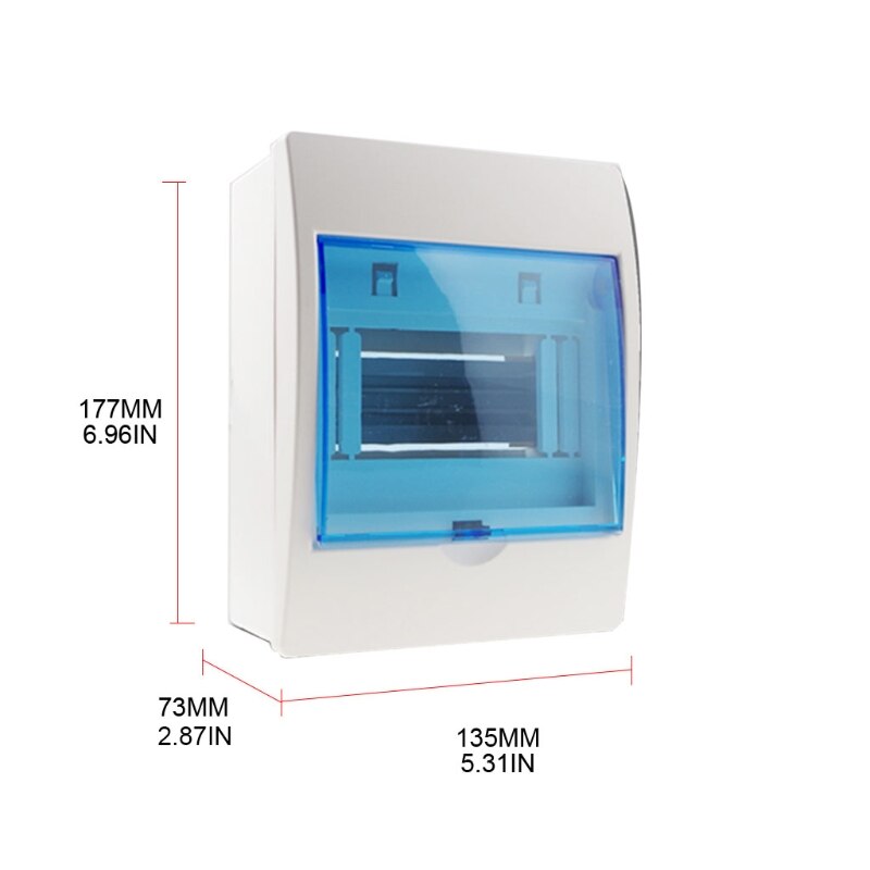 4-6 Ways Plastic Distribution Box Transparent Lid Power Distribution Protection Box For Miniature Circuit Breaker 87HA: 4-6ways