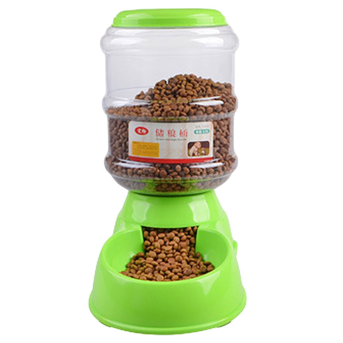 3.5L Dog Cat Feeders Water Dispenser Fountain Bottle Set Plastic Automatic Pet Feeding Drinker Water Bowl Safe Animal Dog Bowl: green food dispenser