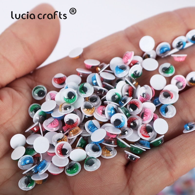 Lucia Ambachten 6 Mm Zelfklevende Googly Ogen Willekeurige Wiggly Wimper Oogbol Voor Pop Speelgoed Levert 250 Pcs K0880