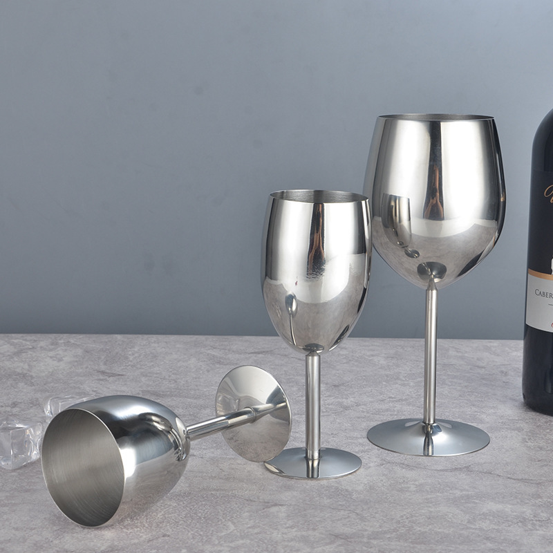 1pcs Stainless Steel Wine Glasses All-steel Goblet Metal Wine Glas Wineglass Bar Champagne Cocktail Drinking Cup Party Supplies