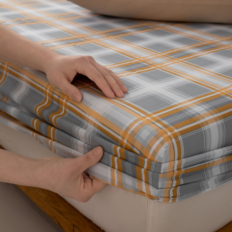 Einfache Kunst Bettdecke atmungsaktive Spann betttuch bedruckte Bettlaken Heimat Bettwäsche 90x200 Matratzen schoner Sabanas (kein Kissen bezug): 150cm*200cm / Gelb