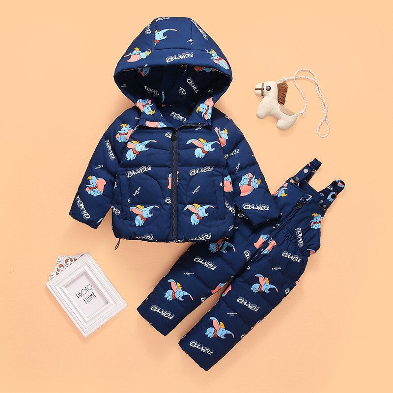 Veste en duvet de canard blanc | Vêtements d'hiver pour bébés et filles, manteau à capuche pour garçons, combinaison de pantalon, tenue chaude pour enfants,