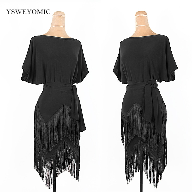 Latin Dance Costume Female Adult Practice Latin Ballroom Dance Dress fringe Latin skirt L286