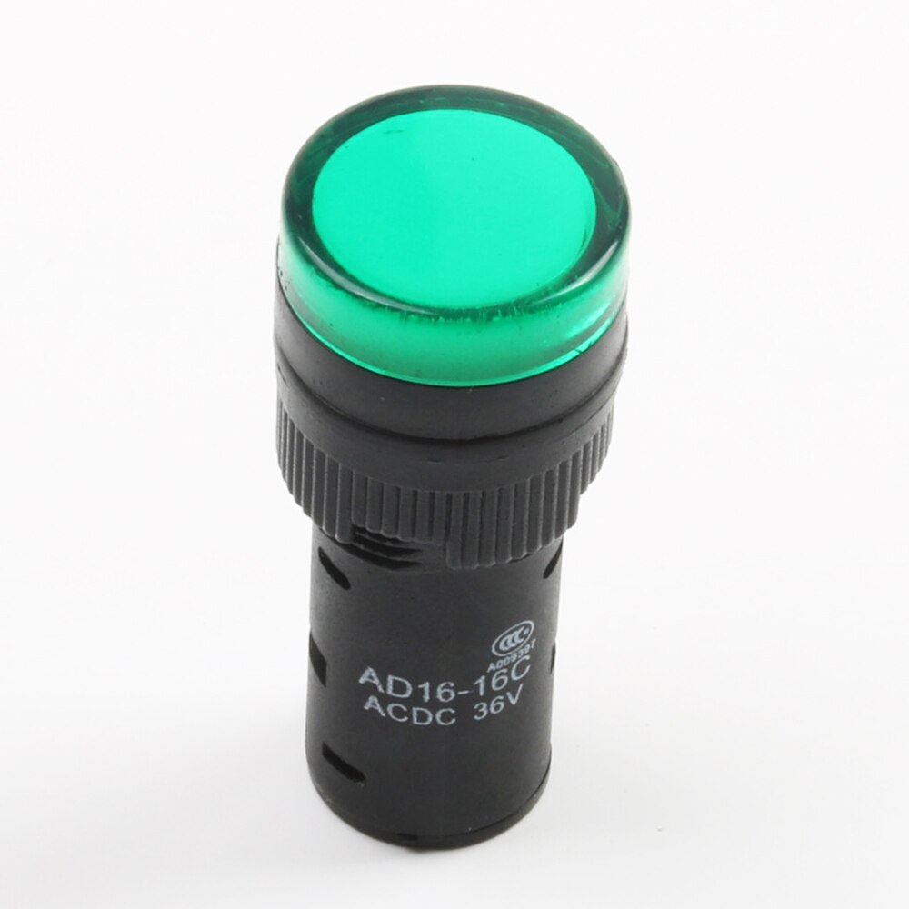 20pcs/lot LED indicator lamp dia 16mm AD16-16C LED signal light indicator AC220V DC12V 24V 36V Green