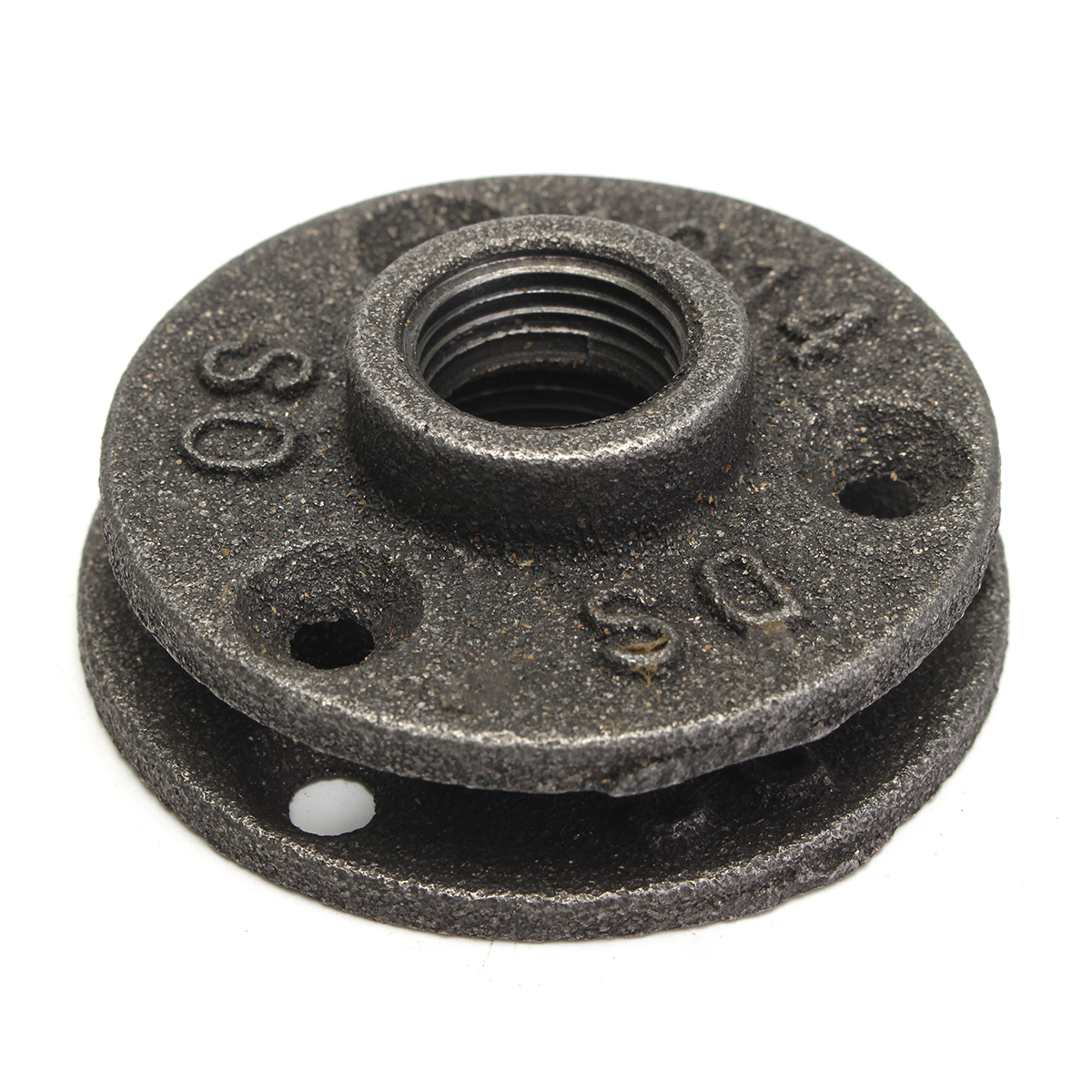 1Pcs Black Decorative Malleable Iron Floor/Wall Flange Malleable Cast Iron Pipe Fittings BSP Threaded Hole 1/2"