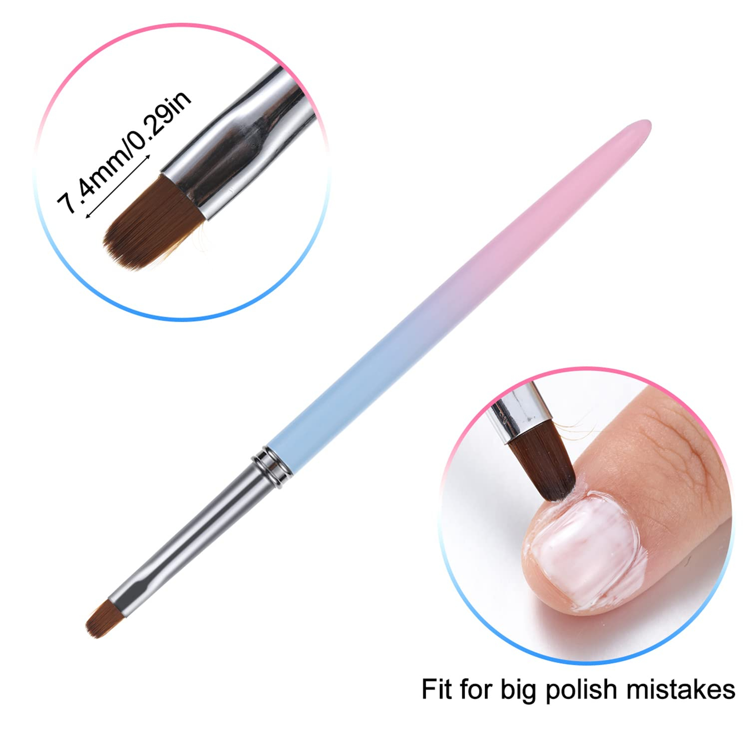 High Precision Nail Art Clean-Up Brush Set - Accurate Mistake Removal and Fingernail Cleaning - Angled and