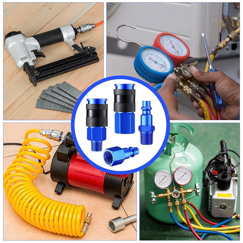 35 Pieces Air Hose Fittings 1/4Inch NPT Aluminum Air Coupler And Plug Kit Air Tool Fittings Heavy Duty Air Fittings