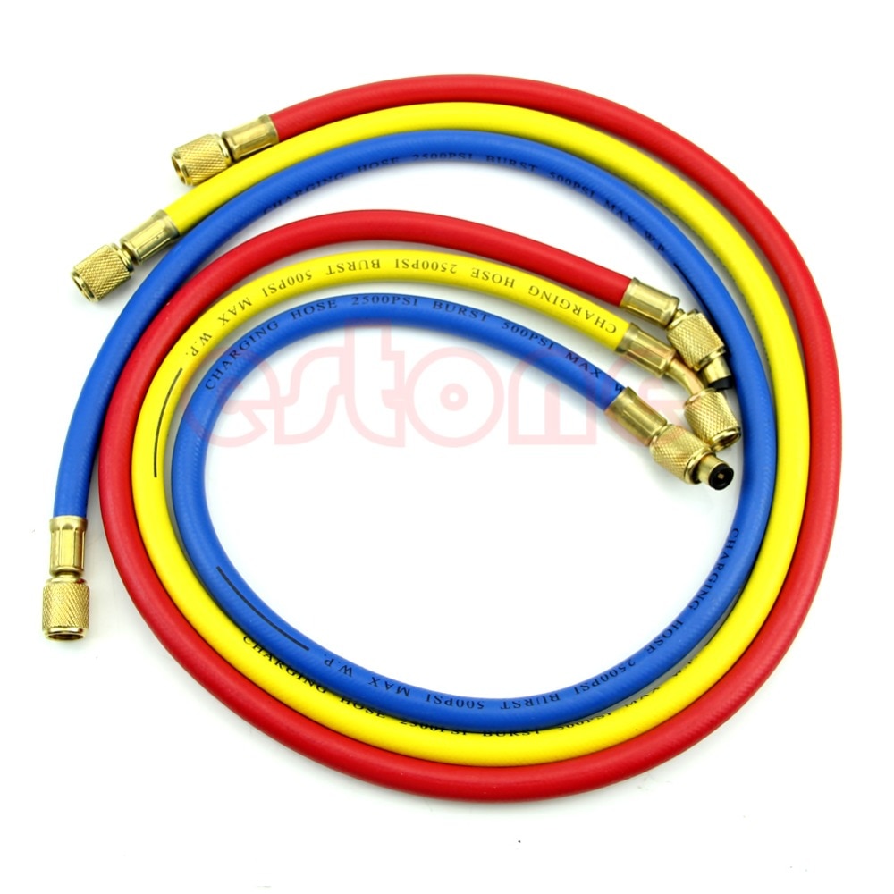 Conjunto de mangueira de carregamento 36 "a/c, conjunto para refrigerante de ar condicionado hvac r12 r22 r502, entrega gratuita