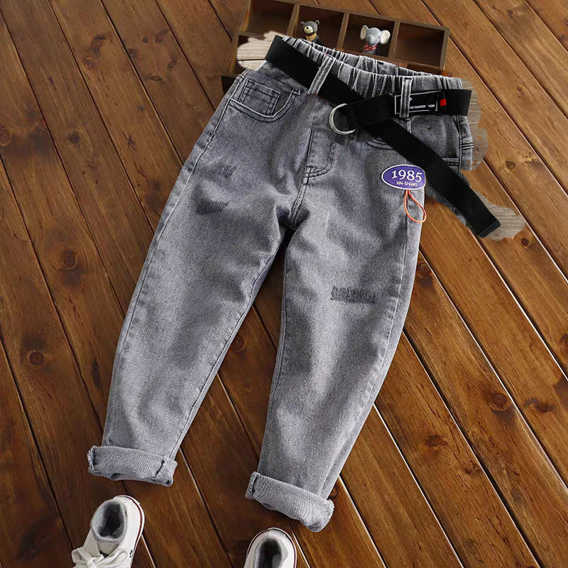 Forår efterår drenge jeans babytøj bukser børn denim tøj dreng afslappet bowboy lange bukser 3-14y