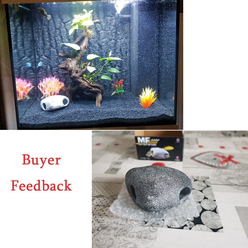1 Uds acuario accesorios de decoración de piedra para cíclidos artificial de la cueva que estanque para criar gambas adornos