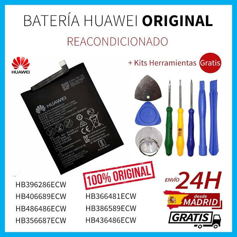 Batería para Huawei Nova 2 3 4 5C Y6 Y7 7X 8 8X Mate 9 10 G9 Lite P9 V10 10 20 Lite P10 P20 Pro P30 Plus P smart Honor Original