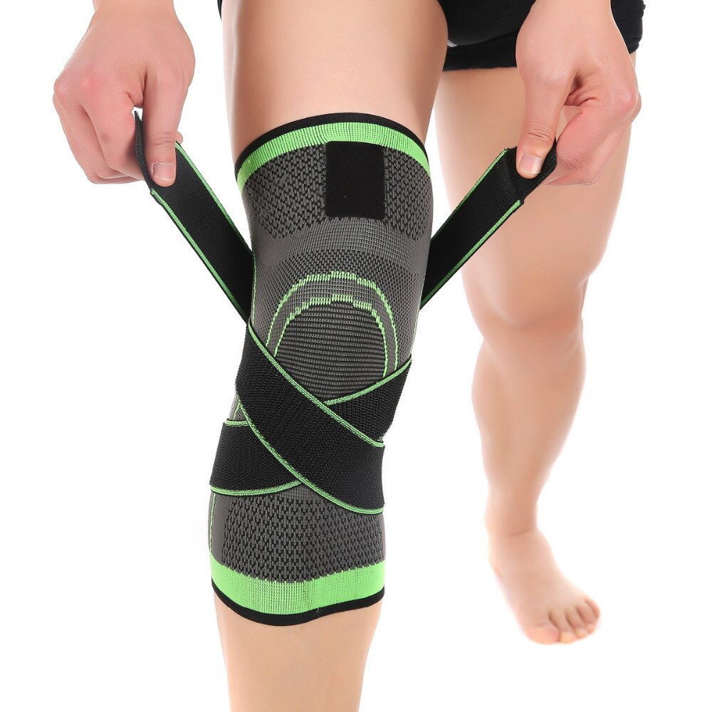 Gratis skib under tryk fitness løb cykling bandage knæ støtte seler elastisk nylon sports kompression pude ærme