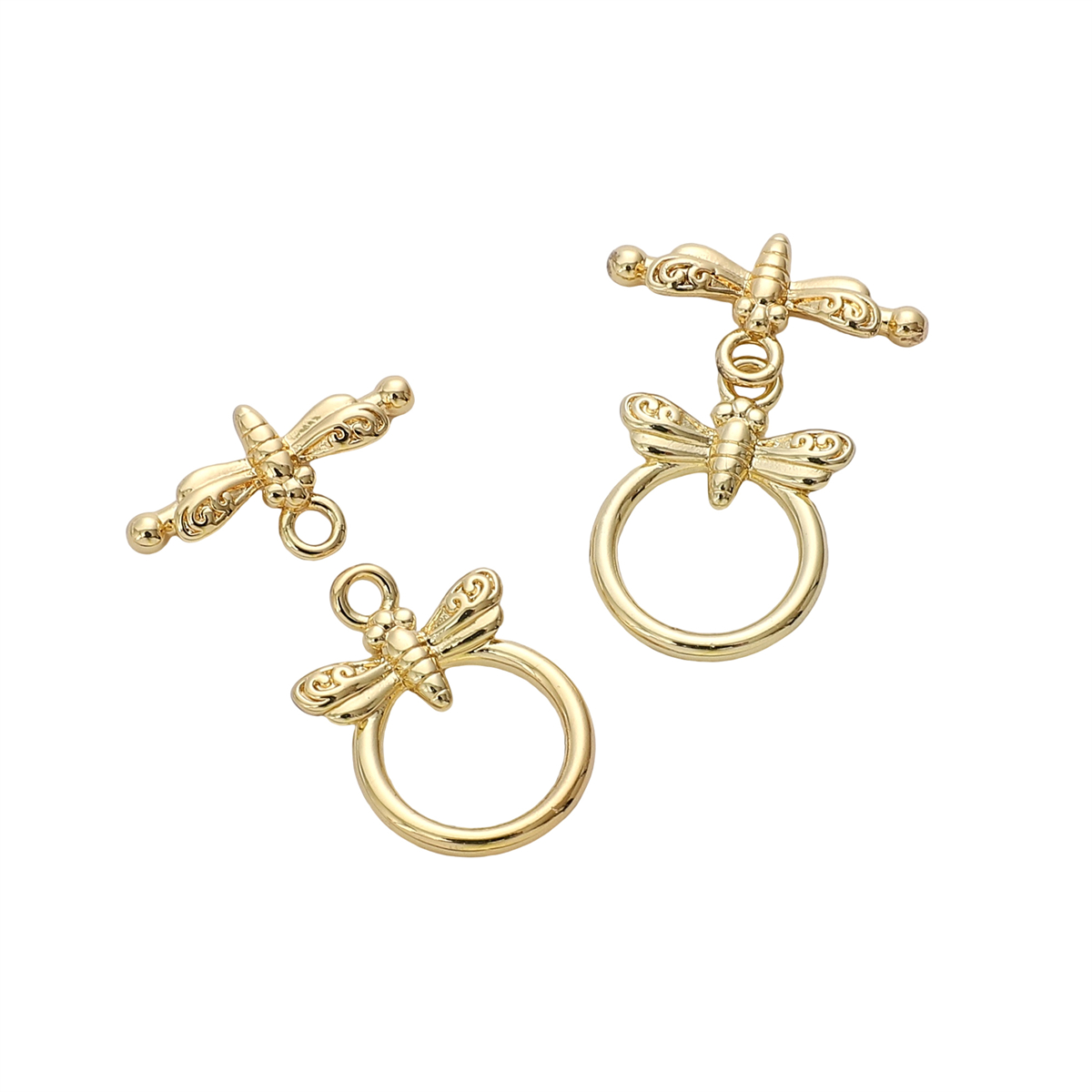 1 set van 14k vergulde messing koperen metalen sluitingen voor het maken van zelfgemaakte armbanden en kettingen.: Grijs