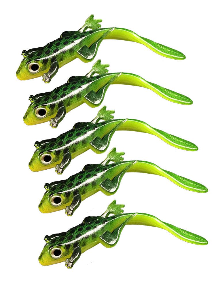 5pcs Lizard Rubber Soft Plastic Fishing Bait Lifelike Fishing Lure 7.5cm