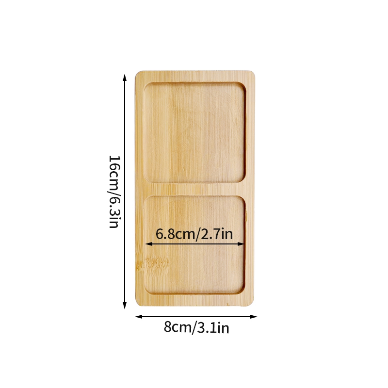 Bandeja de bambú de madera para cocina, plato de posavasos de postre, platos de mano, maceta de flores, bandejas decorativas, accesorios de decoración para fotos: plum