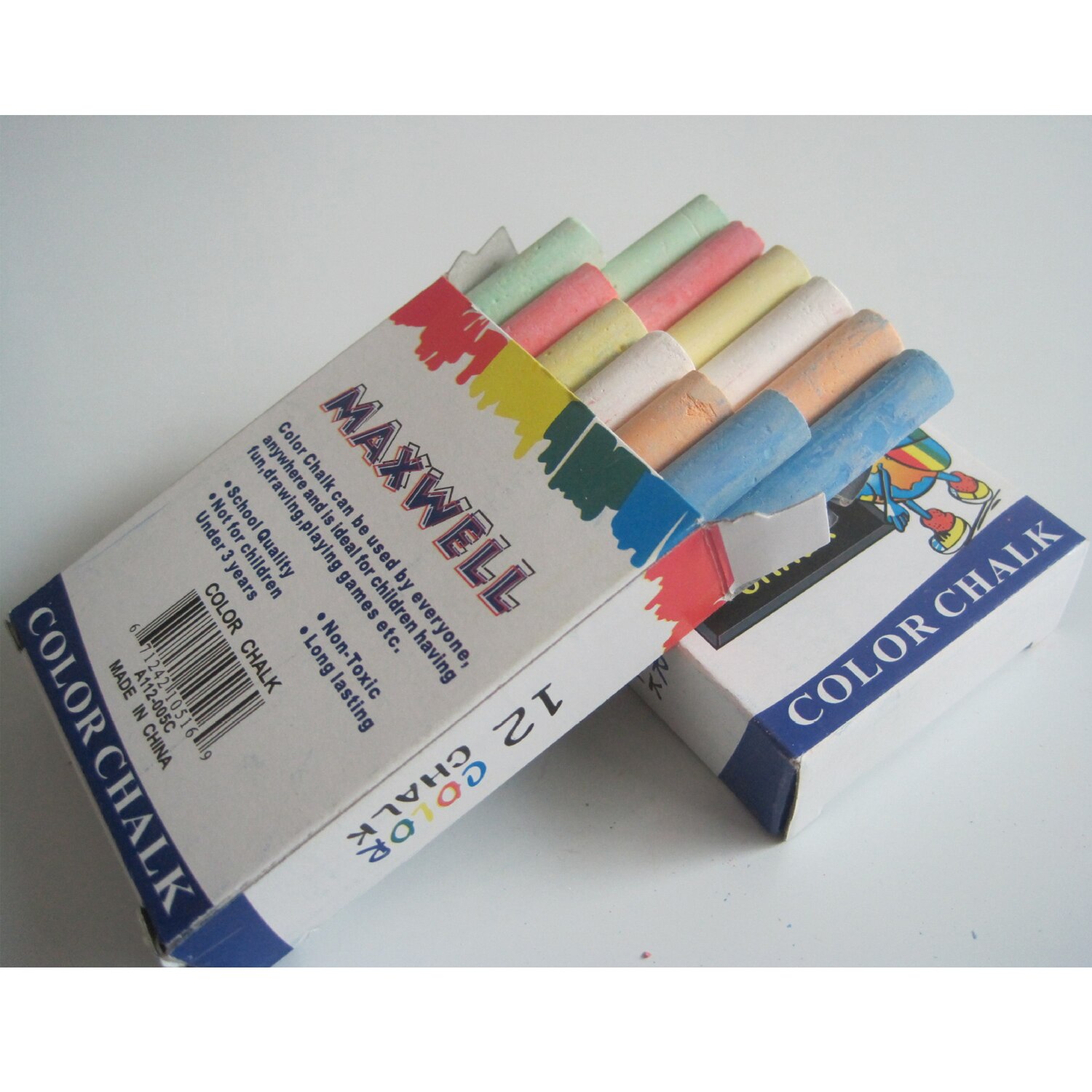 Tiza de Colores no tóxica sin polvo para escuela, aula, hogar, oficina, suministros de papelería, accesorios, 24 Uds.
