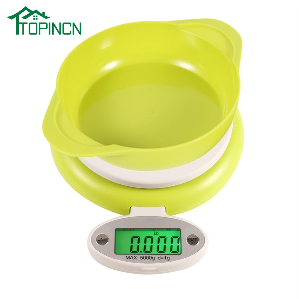 Digital Kitchen Scale 1g-5kg LCD Display Digital Scale With Food Bowl Portable Vegetable And Fruit Electronic Scale Kitchen Tool