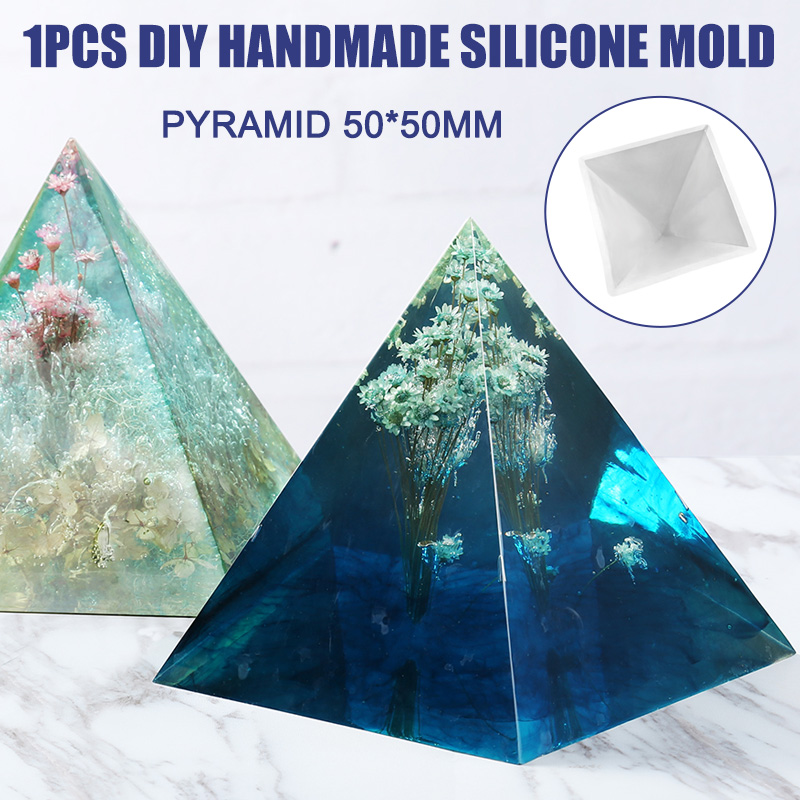 Pyramid Silicone Stencil Resin Jewelry Making Template Epoxy Pendant Craft DIY Tool 50*50mm C1