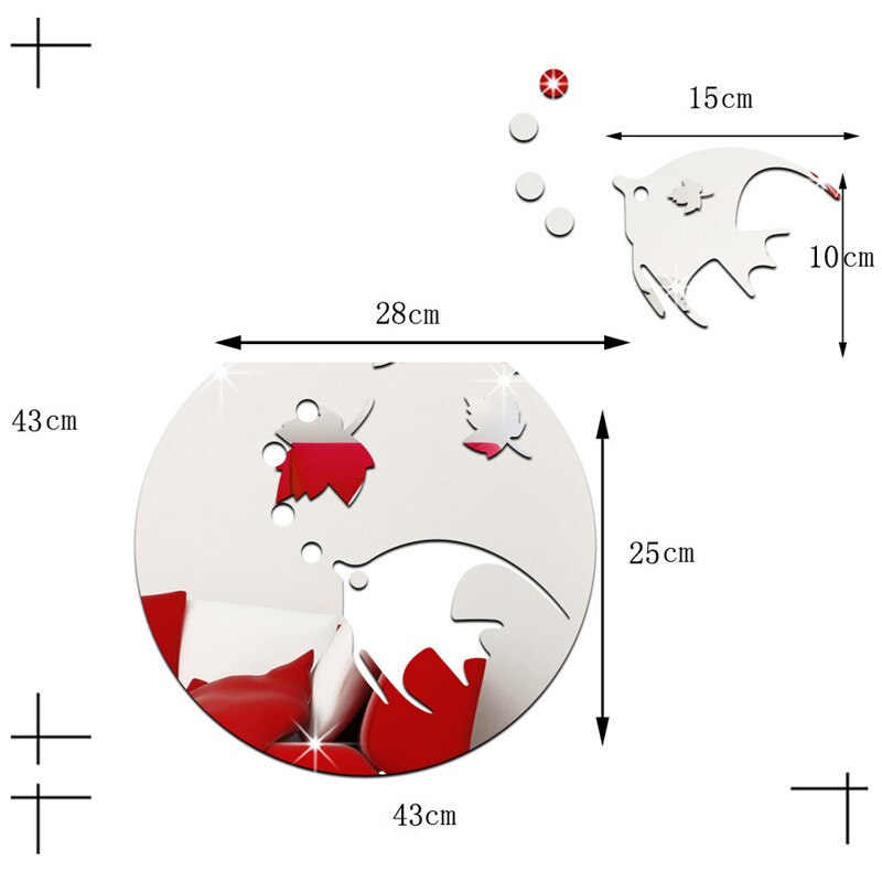 3d akryl veggklistremerke akvarium speil fine carving room diy veggmaleri hjemmedekal dekor bakgrunnsbilder