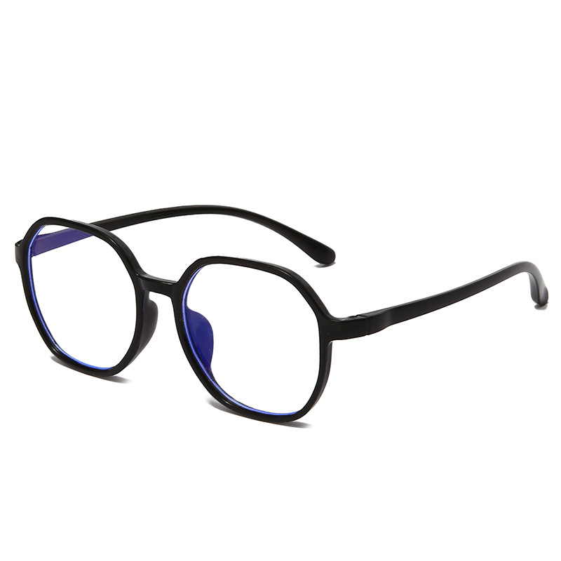 Gafas con montura poligonal de , gafas para miopía, gafas para miopía para hombres y mujeres, gafas antiluz azul con dioptrías menos-1,0: Negro / + 450