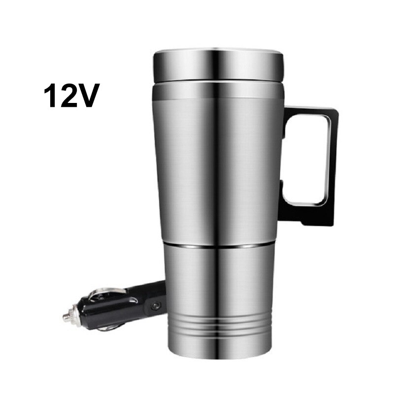 Portable voiture Kattle 12V inox voiture chauffage tasse chauffée Thermos électrique chauffé bouilloire voiture chauffe-eau voyage tasse: 12v