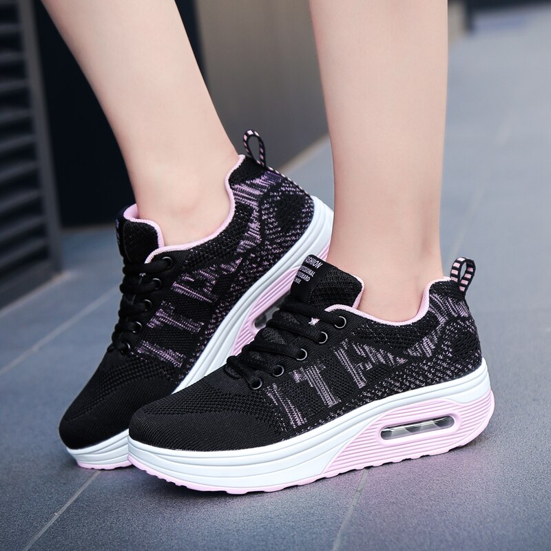 Kussen Vrouwen tennis Sneakers Sportieve Vrouw Sneakers Vrouwelijke Ademende Wandelschoenen Lichtgewicht Zapatillas Mujer: Roze / 6