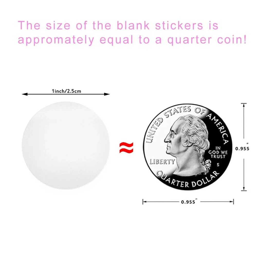 500PCsTransparent 2"/2.5"/3.0" Round PVC Stickers Envelope TabSealer and Retail Package Clear Seal Labels Sealing Tape Sticker