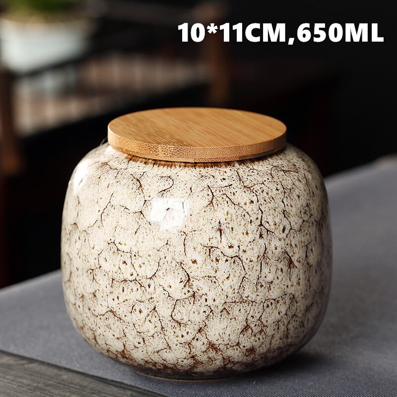 650ml Sealed Ceramic Porcelain Tea Caddy Teaware Pot Kiln To Tea Pot Household Storage Container Tea Container Ceramic Container: M WHITE