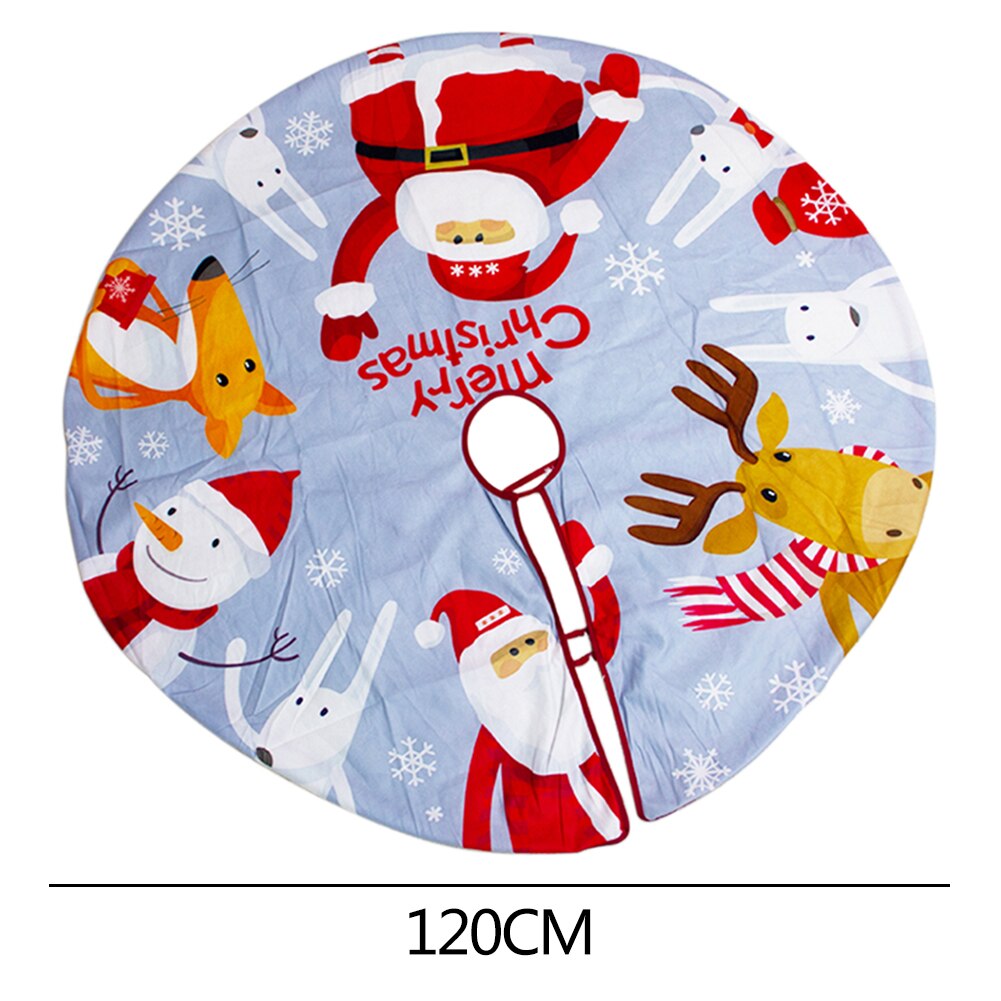 120/122cm juletræ nederdel snefnug plaid mønster træ forklæde rundt tæppe xmas gulv matornaments base hjem fest dekoration: Lysegrå