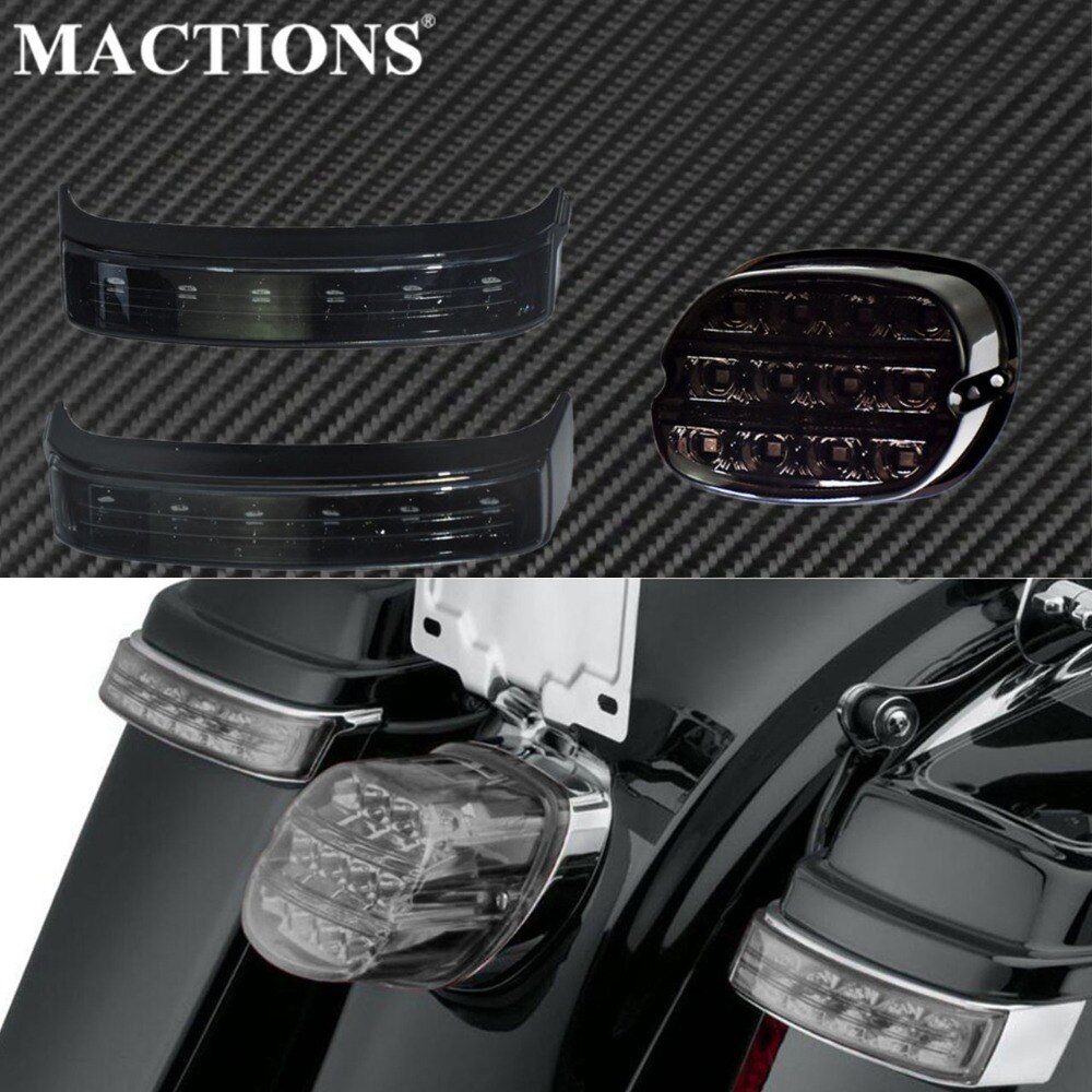 Bolsa para SILLÍN de motocicleta, luces intermitentes traseras, luz trasera LED de freno, luz trasera para Harley Touring RoadKing FLHR FLHT FLHX