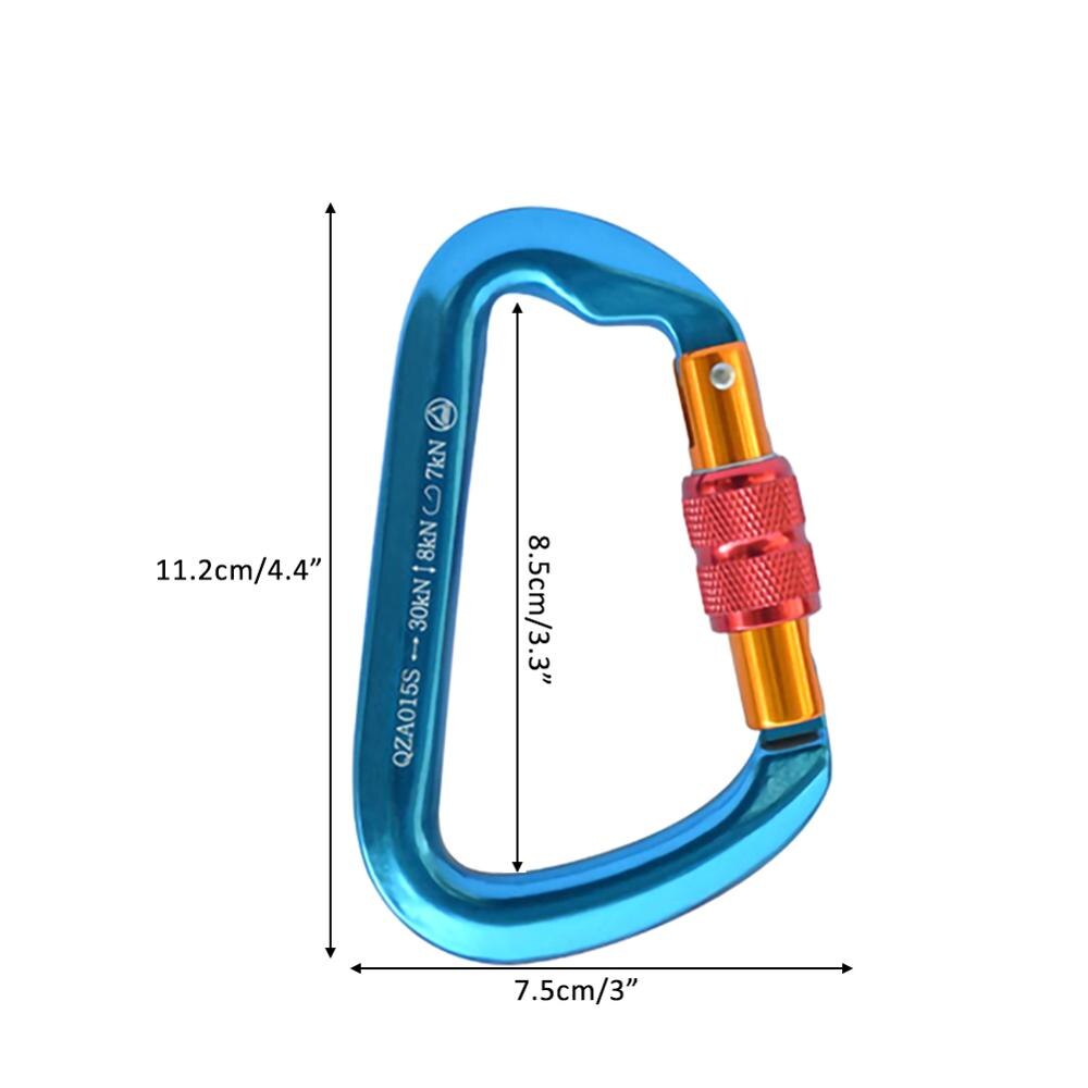 30KN vis porte serrure mousqueton D Type anneau crochet descente escalade équipement crochet de sécurité camping en plein air pêche porte-clés