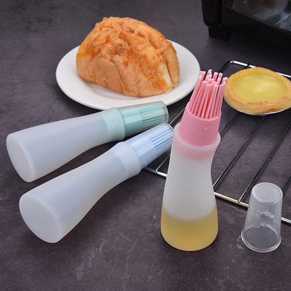 1PC Portable Silicone Oil Bottle with Brush Oil Brushes Liquid Oil Pastry Kitchen Baking BBQ Tool Kitchen Tools