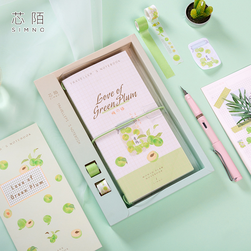 6 st / set kawaii rosa frukt stil planerare bok klistermärken låda tom bok ersättning diy dekorativa klistermärken för tjejer