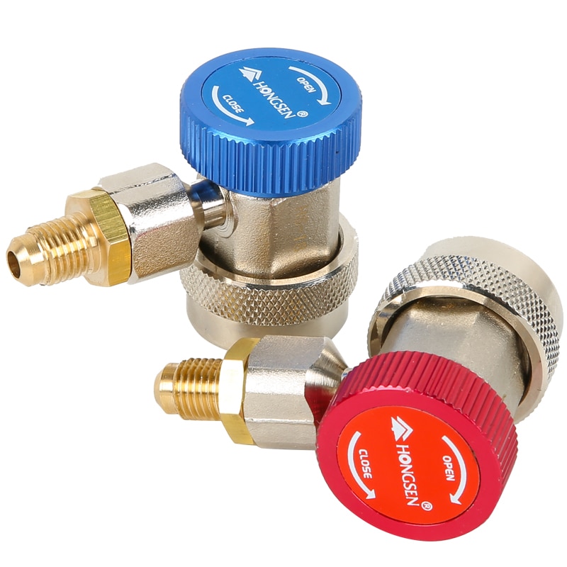 Freon R134A H/L Auto Snelkoppeling Connector Messing Adapters Airconditioning Koelmiddel Verstelbare Ac Manometer