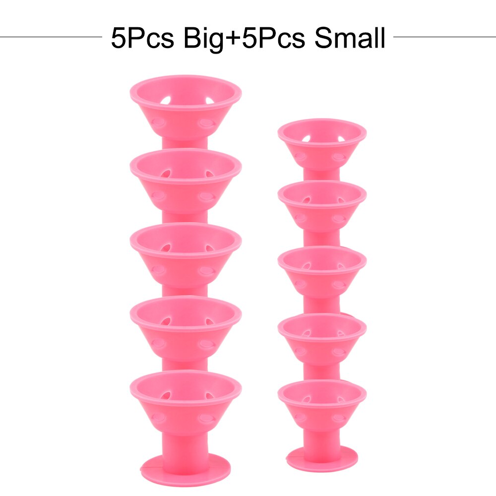 2/10/20/30 st magiska hårrullar rulle silikon mjukt gummi magiska papiljotterklämma sömnstyler hårvård kvinnor styling gör-det-själv-verktyg: 10 st rosa